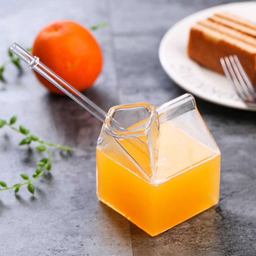 Snel 1 stuk 250ml halve pint melkpak stijl mini creamer kan glas melk mok wijnglazen kopje koffie kopje mok