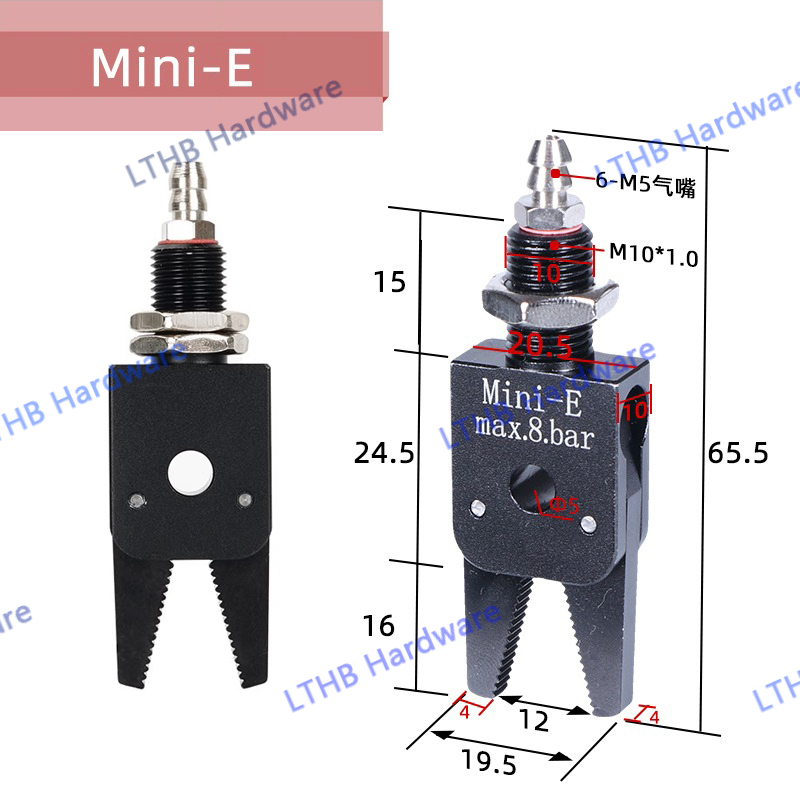 Pneumatische Grijper Manipulator Armatuur voor Spuitgieten Grijpen Met Sensor Schakelaar Water Uitloop Clip Robot Arm Arm Armatuur Cilinder: Grey