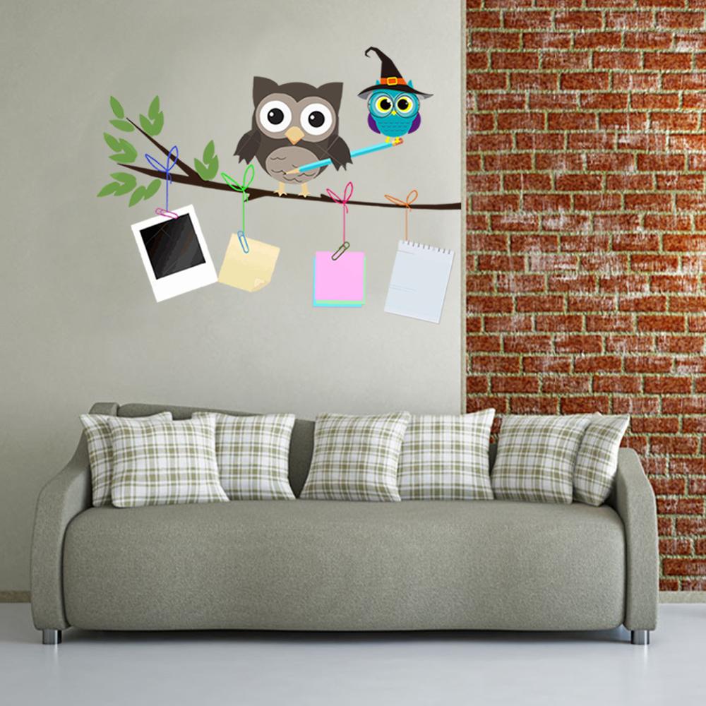 Cartoon Hand Drawn Owl Wall Sticker for kids baby children rooms background home decoration Mural Art Decals Nursery stickers