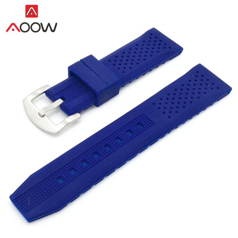 Universal silikon sportsrem klokkereim 18mm 20mm 22mm 24mm vanntett gummi erstatning armbånd bånd belte klokke tilbehør