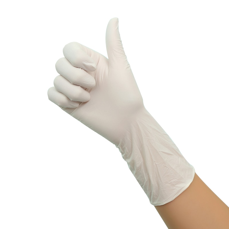 100 Stuks Wegwerp Handschoenen Witte Nitril Rubber Latex Handschoenen Voedsel Laboratorium Cleaning Plastic 12 Inch Lange Dikke Duurzaam Handschoenen: 12 white 100pcs / XL