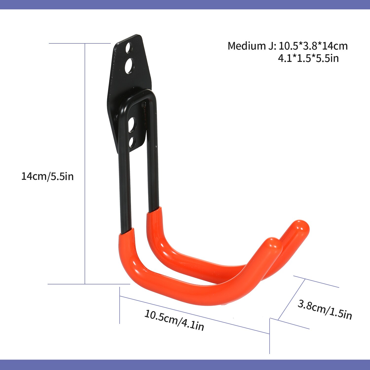 Steel Garage Storage Utility Double Hooks Heavy Duty Garage Organizer Warehouse Hooks for Power Tools Bulk items Bikes Ropes