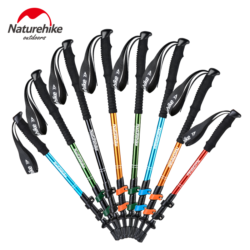 NatureHike ST01 External Quick lock Trekking pole hiking telescope stick nordic walking stick hand Crutch Alpenstocks Adult Kids