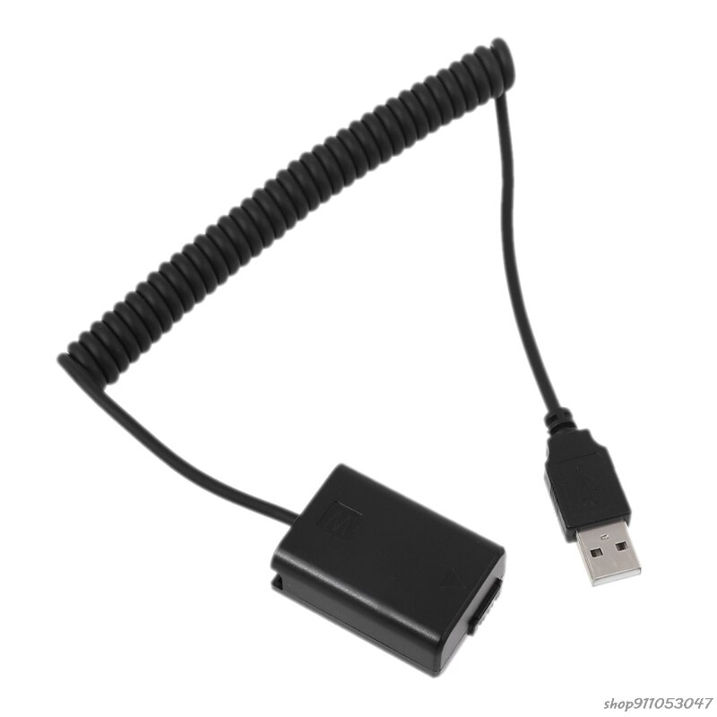 Usb til np -fw50 dummy batteri eliminator strømforsyning fjederkabel til -sony  a7 a7 rii  a6500 a6400 a6300 a6100 a6000 kamera  q5wa