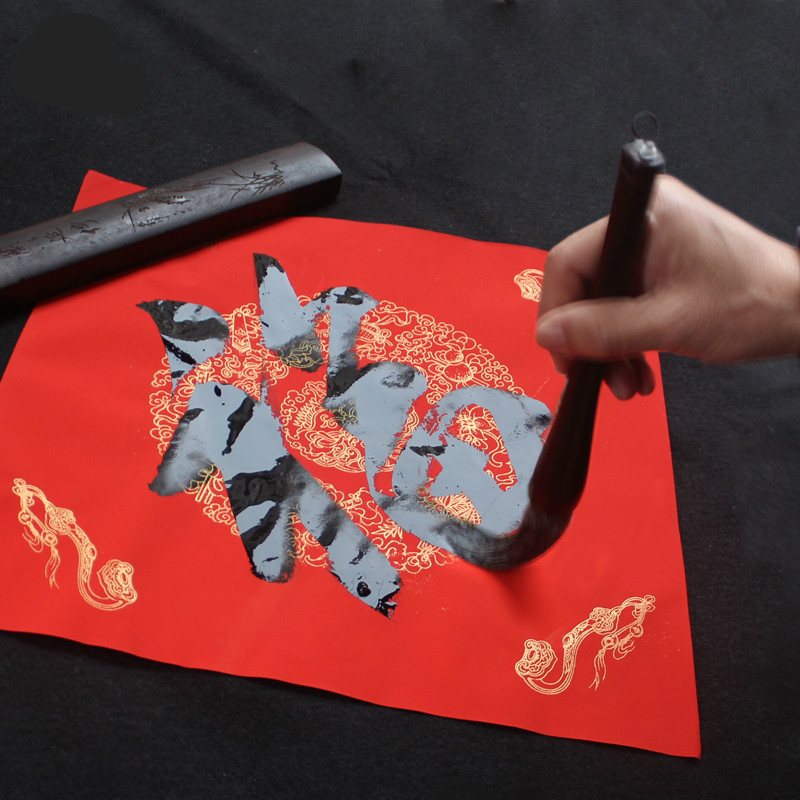 Chinese Calligraphy Brush Pen Regular Script Writing Brushes Hopper-shaped Brush Weasel Woolen Hair the Scholar&#39;s Four Jewels