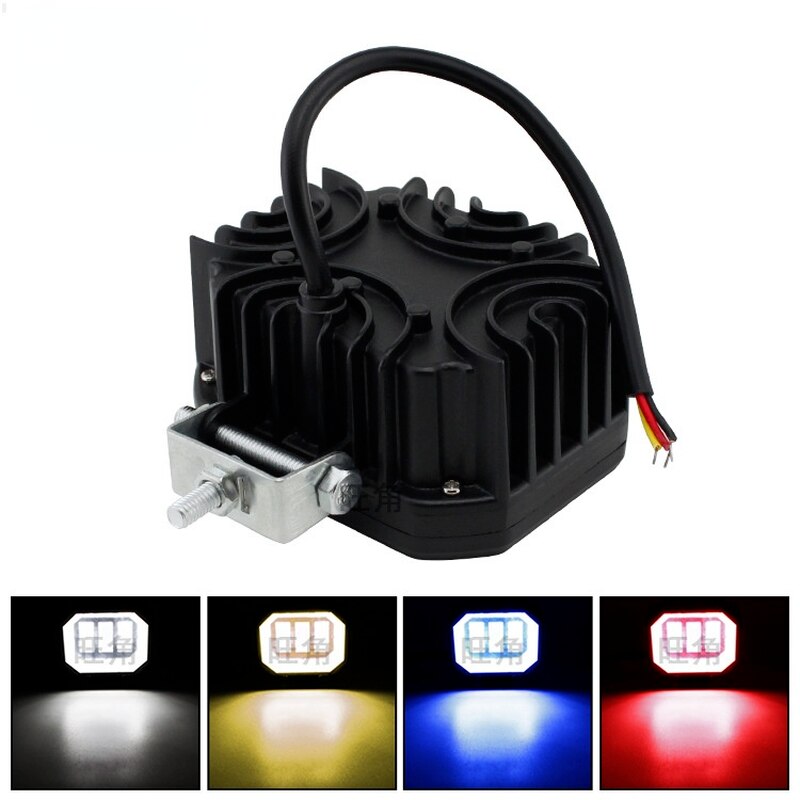 Motorcycle Led Headlight Work Light 4×4 SUV 30W Fog Lamp with Angel Eyes Car Offroad Truck Tractor Spot Beam Floodlight 9-32V