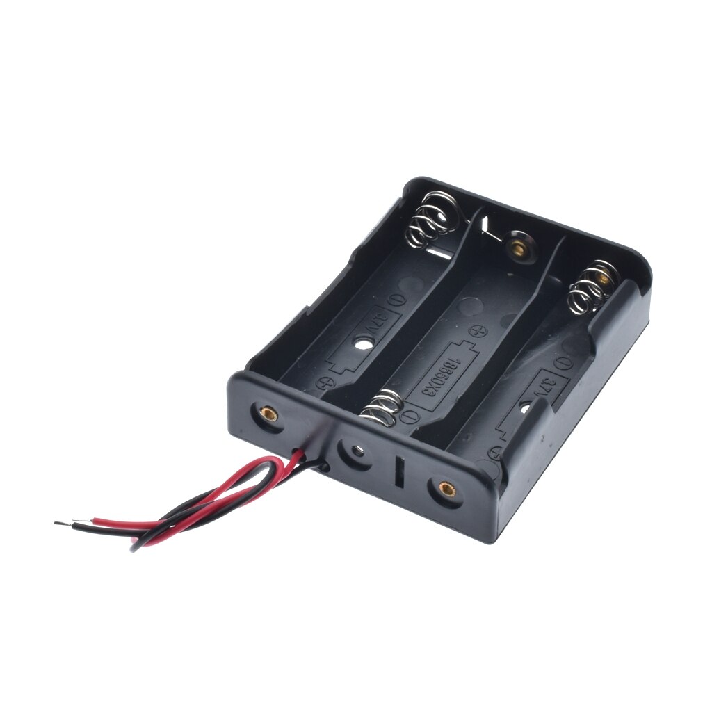 Plastic 3 Way 18650 Battery Storage Case Box Holder for 3x 18650 Batteries with Wire Leads