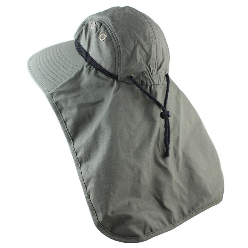 Summer Sun Hat Men Women Cotton Boonie Hat with Neck Flap Outdoor UV Protection Large Wide Brim Hiking Fishing Safari Bucket Hat