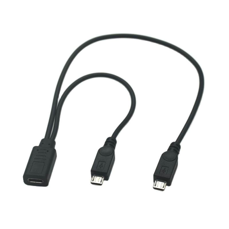 Type-c USB 3.1 / Micro USB 1 Female to Micro/Mini USB Type-c Type B Male Y Splitter Charge Extension Date Splitter Adapter Cable