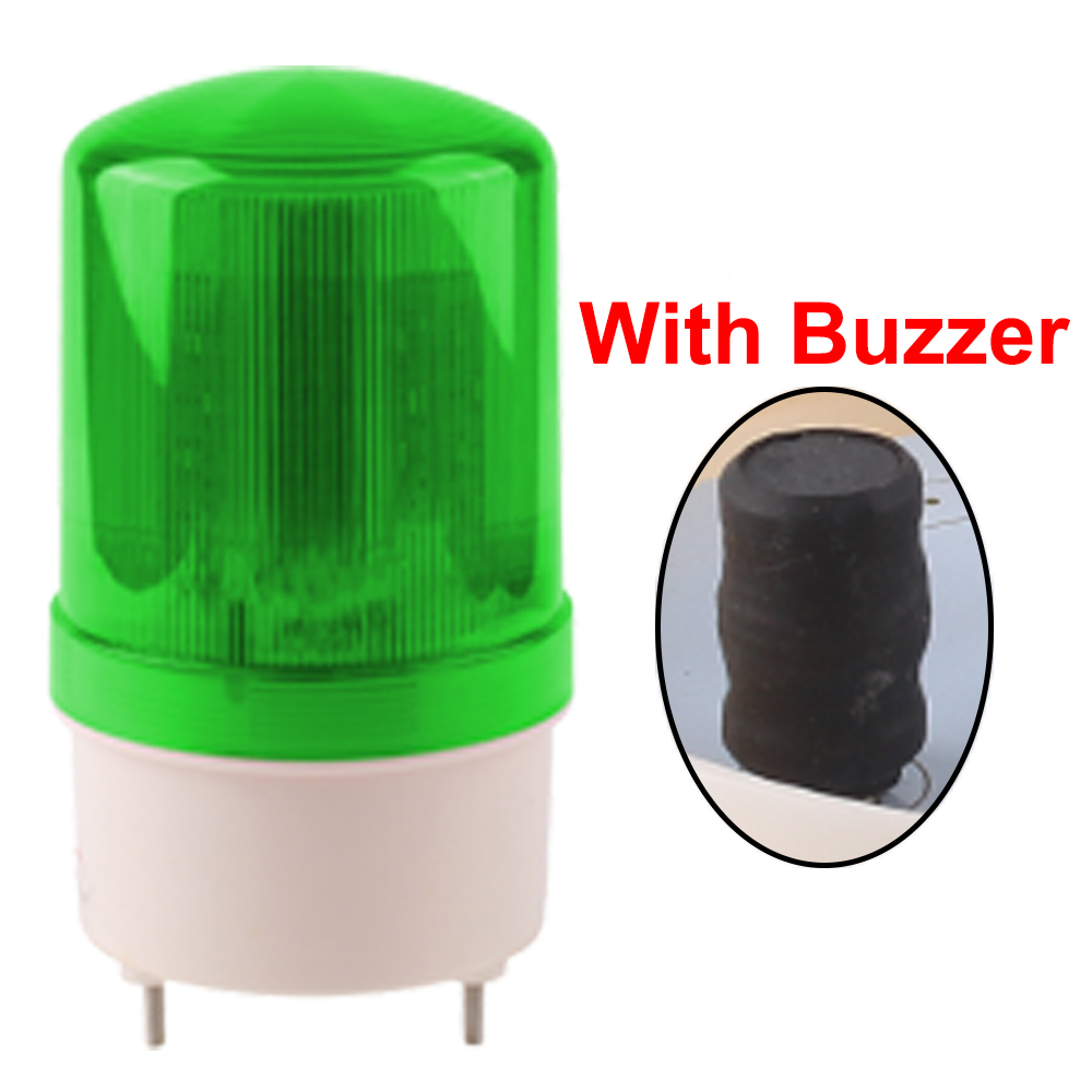 Industrielle akustische visuelle Alarm Summer LTE-1101J rotierendes Licht blinkendes Signal Warnleuchte Blitz Sirene Anzeige LED DC24V12V: Licht Grün / 5w