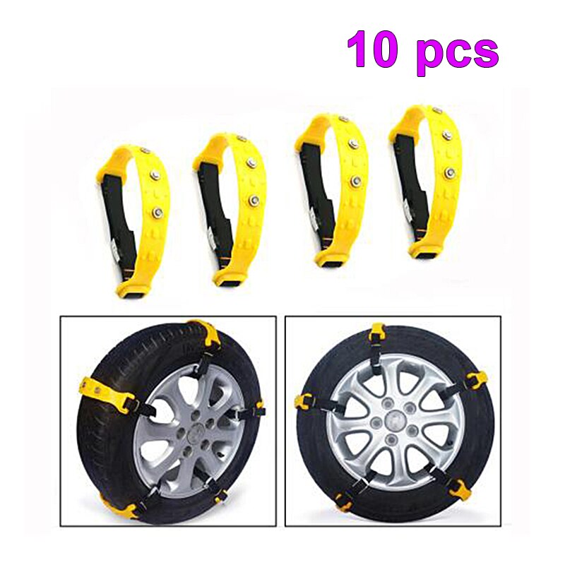 10Pcs Car Tire Anti-skid Strap M ×10 Strip snow chains Vehicle Tyre Non-slip Zip Grip Strip Adding Tire Traction