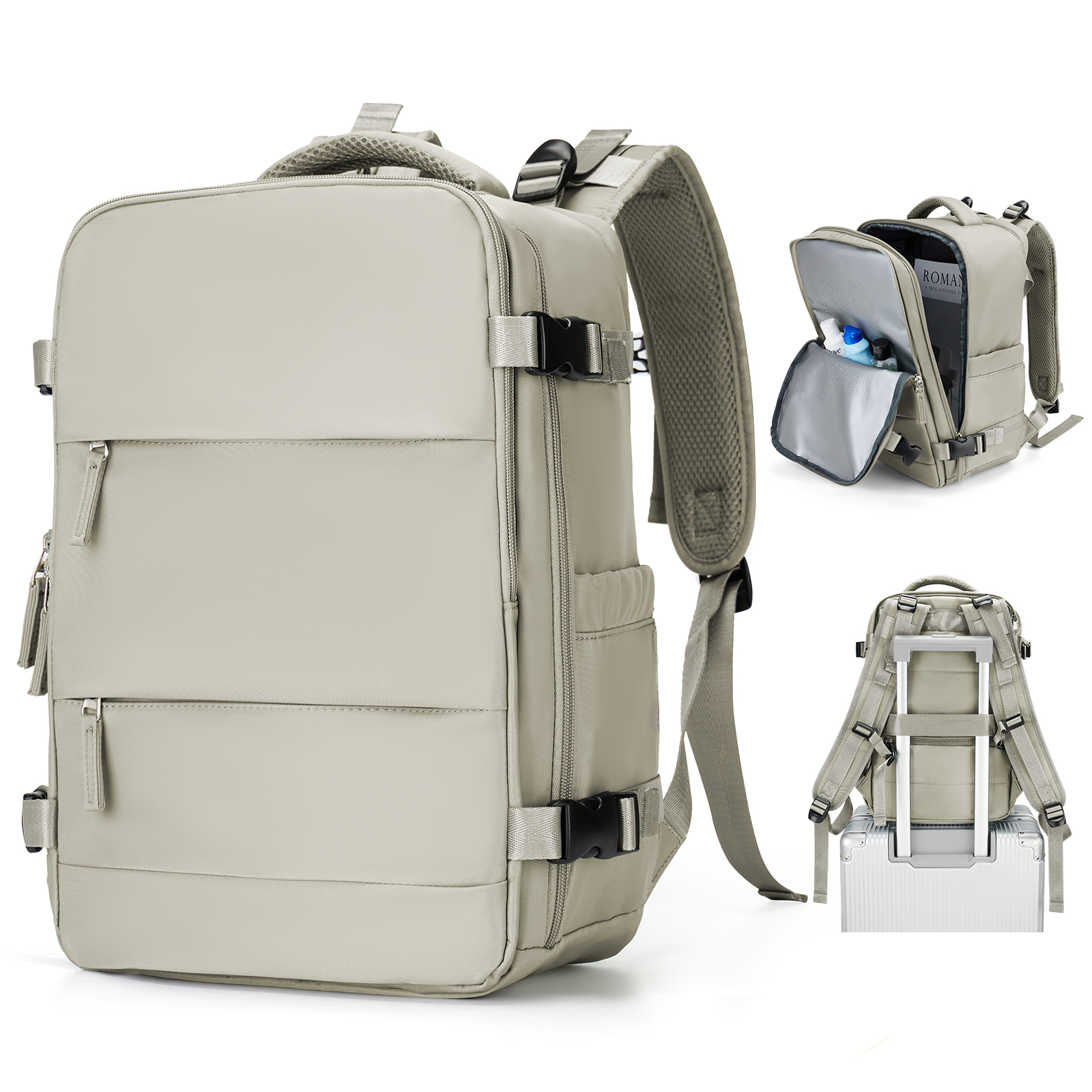 Backpack Travel Cabin Aircraft 40x20x25 Women's Backpack ,Waterproof Travel Backpack Laptop Backpack Female bags ,Male Backpacks: Dark Grey