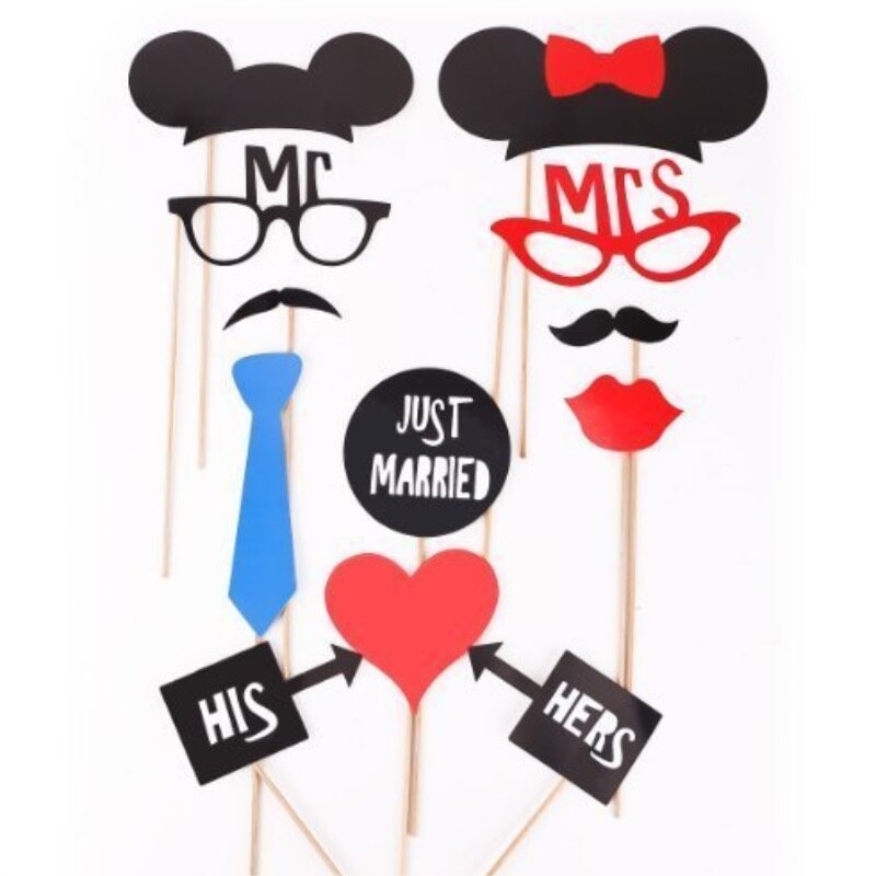 31Pcs Funny Photo Booth Diy Foto Props Decoratie Bruiloft Verjaardag Christmas Party Favor Masker Fotografie Event Supplies