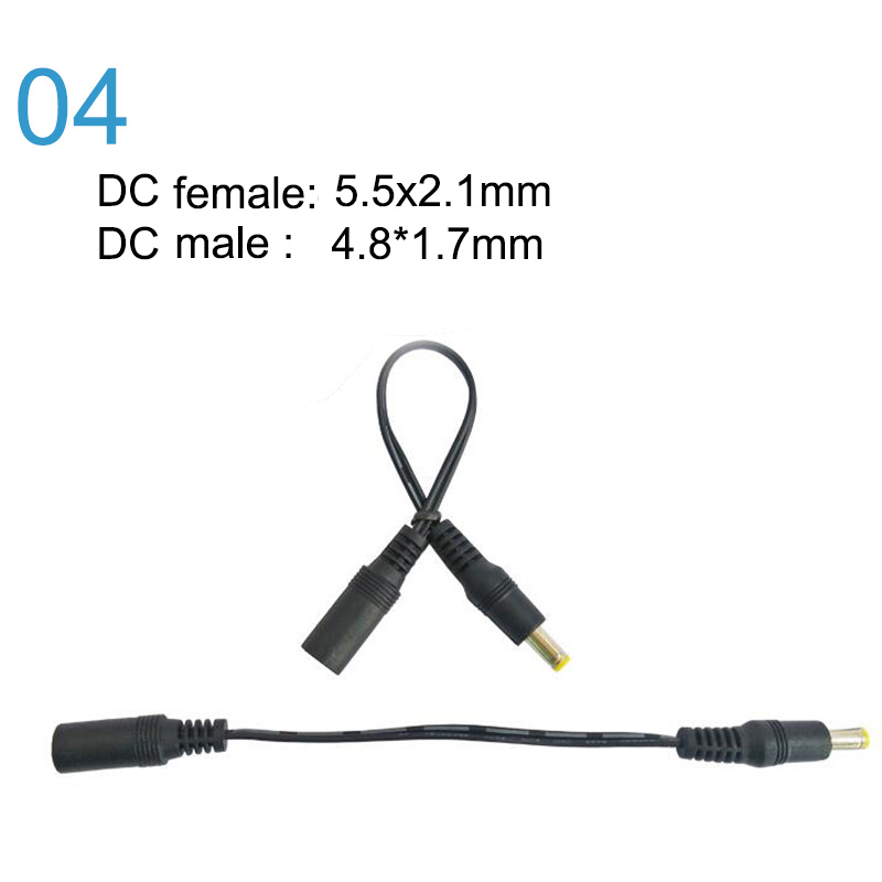 5.5x2.1mm dc fêmea jack de alimentação para dc macho plug cabo 5.5*2.5mm 3.5x1.35mm 4.0*1.7mm 4.8 2.5 0.7 conector de extensão cabo de alimentação: MULTI / Sob 5 Pcs