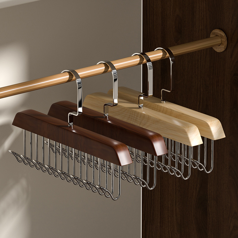 Cintre de rangement multifonctionnel pour vêtements pour femmes, porte-ceinture en bois, support robuste et durable pour bonnets, écharpes, soutien-gorge, fournitures de Cisco
