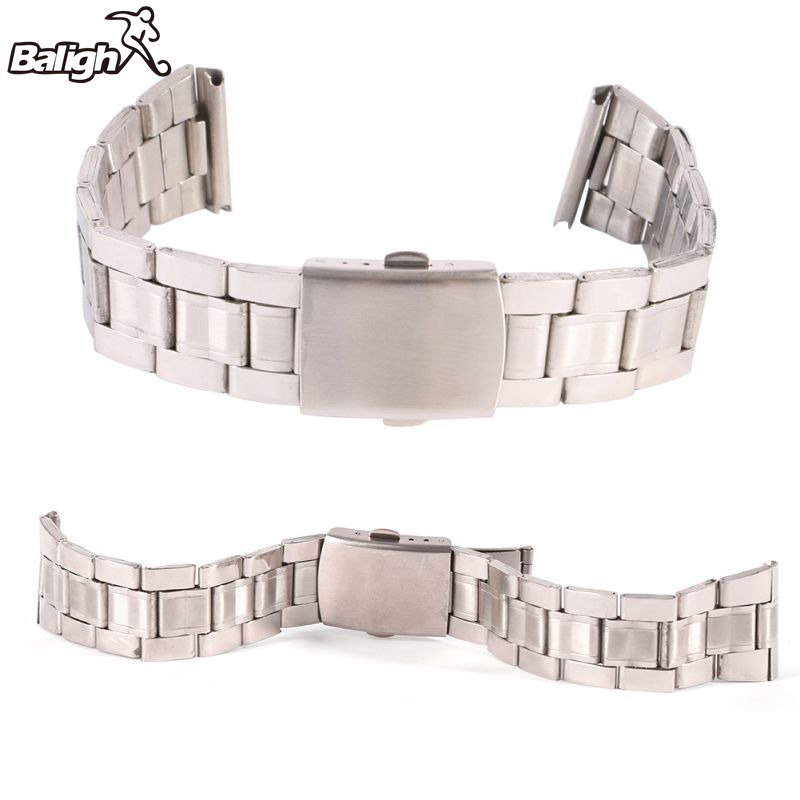 Stainless Steel Watchband Link Bracelet Stainless Steel Width18mm /20mm /22mm Plane Clasp Button Watch Strap Lug