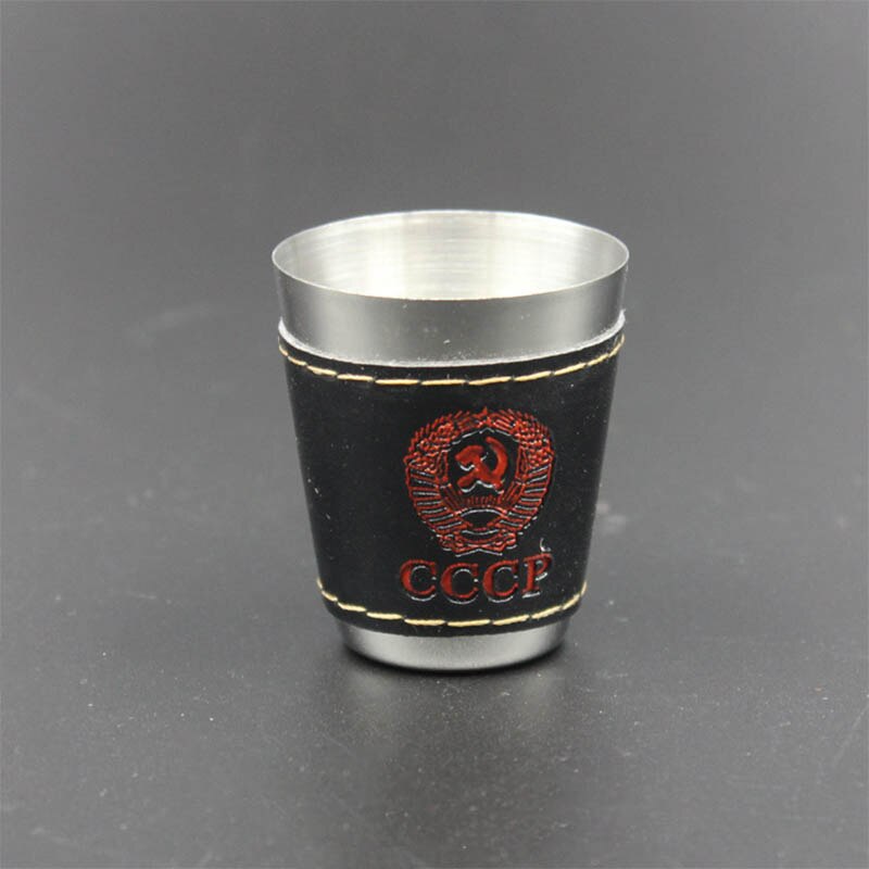 Przenośny skórzany pokrowiec alkoholu akcesoria podróży kemping kubki 30ML 4 sztuk zestaw kubków materiały zewnętrzne wina szklanki robić Whisky lub piwa: Default Title