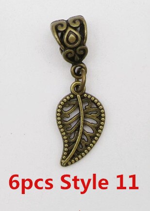 6 Stks/pak Verschillende 6 Stijlen Viking Charms Haar Vlecht Dread Baard Dreadlock Kralen Manchetten Ringen Hoofddeksels Sieraden Voor Mannen Vrouwen: 6pcs Style 11