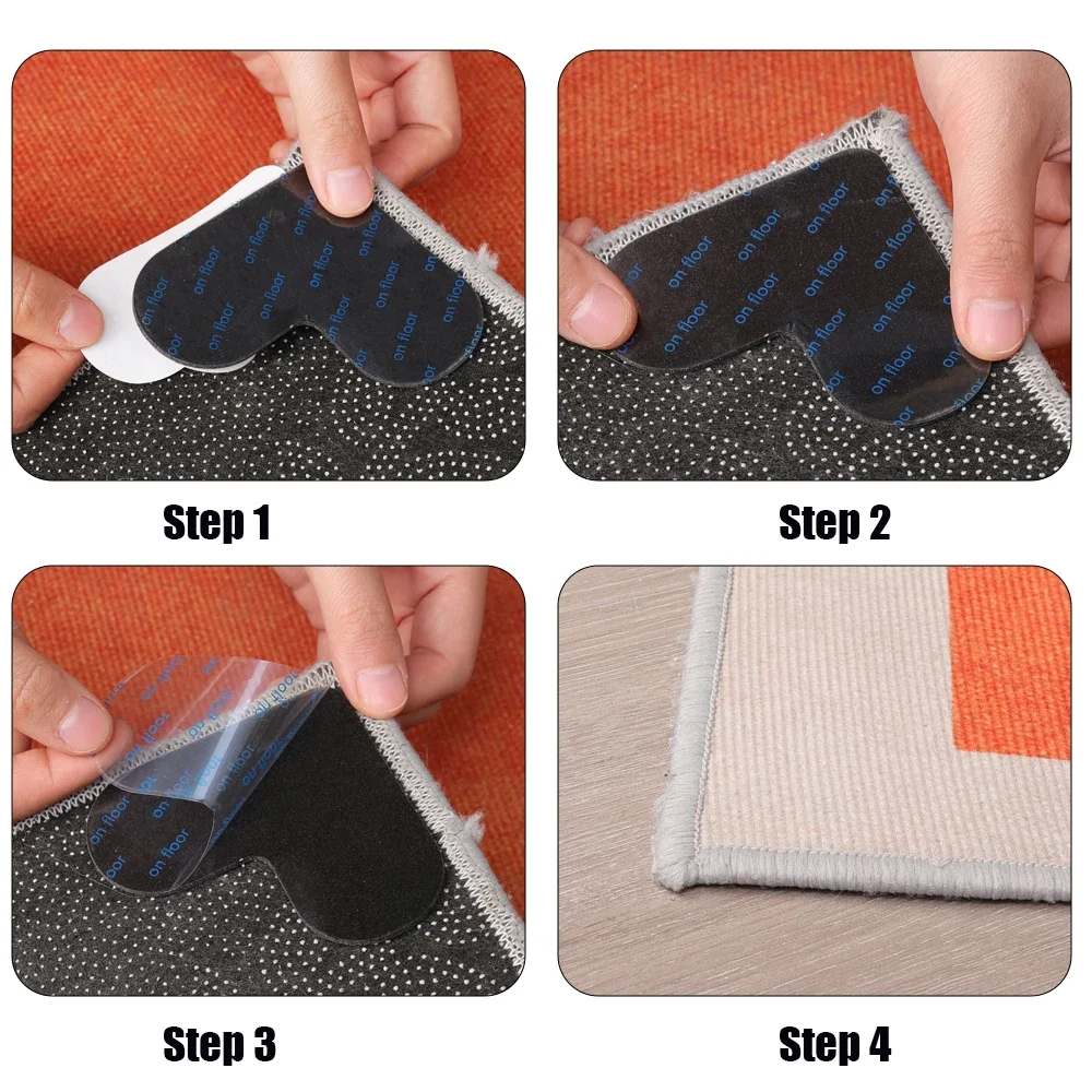 8/1 Stück Anti-Rutsch-Teppich-Aufkleber, selbstklebend, waschbar, Teppichgreifer, Badematten, verhindern Schiebepads für Küche, Badezimmer, Flur