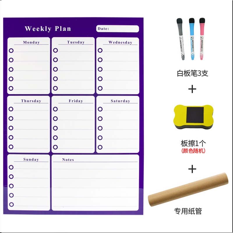 A3 whiteboard månedlig plan skole kunngjøringstavle diy magnetisk meldingstavle kjøleskap magnet kalender daglig planlegger: 3