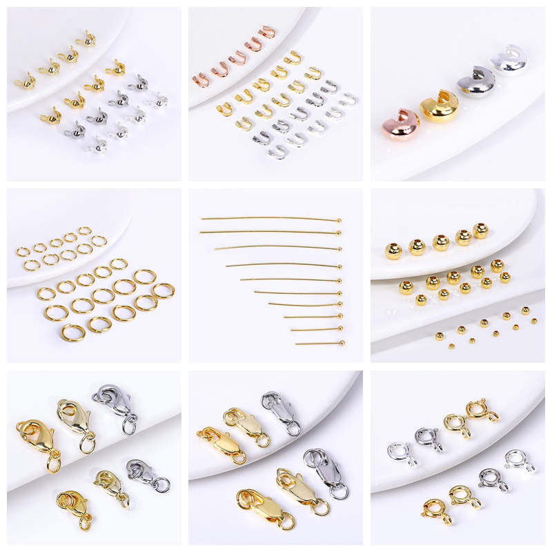 bisuteria materiales por mayor Cuentas espaciadoras chapadas en oro de 18k para fabricación de pulseras, cuentas para abalorios, accesorios de joyería, suministros de fabricación de joyas DIY al por mayor