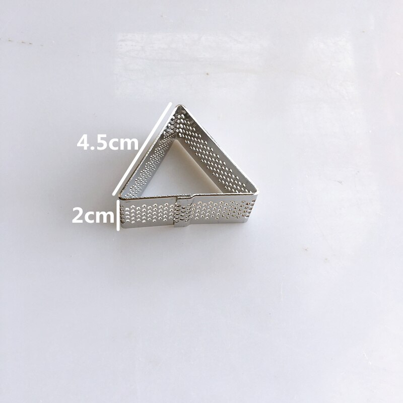 5pcs/lot square rectangular triangular shaped mini perforated tart ring: triangle 5 pieces