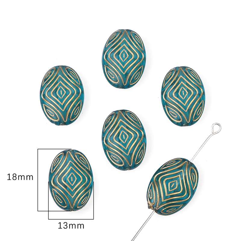 15-80 Uds. Exquisitos dijes acrílicos dorados con dibujo de corazón y flores, cuentas barrocas de Color esmeralda para collar, pulsera, fabricación de joyas DIY: Azul