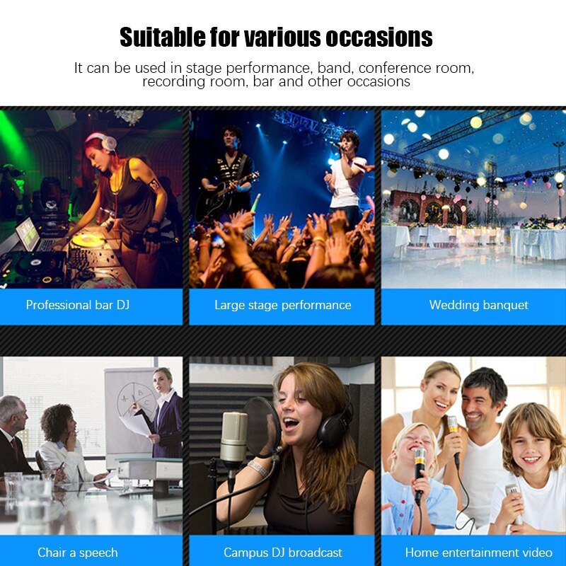 Sound Card 6-Channel Mixer Outdoor Conference Audio USB Bluetooth Reverb Audio for Microphone Live