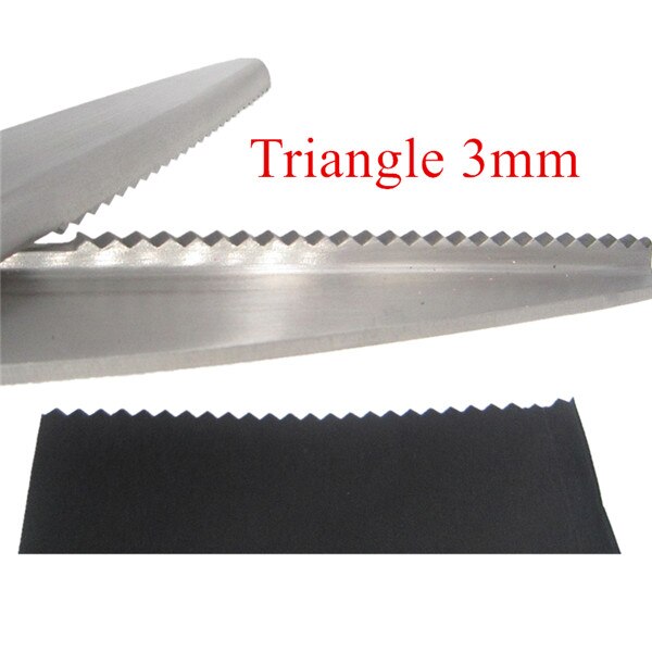Sewing Cut 23.5cm Zig Zag Dressmaking Tailor Leather Handicraft Fabric Shear Pinking Scissor Textile DENIM DIY Upholstery Tool: Triangle3mm