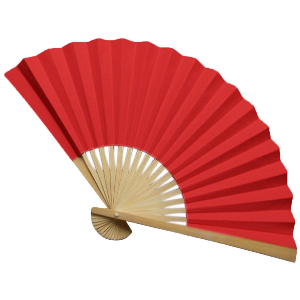 Classic Style Flower Fabric Bamboo Folding Dance Hand Fan Beige Summer Vintage Bamboo Folding Hand Held Fan Chinese Dance #W2: E