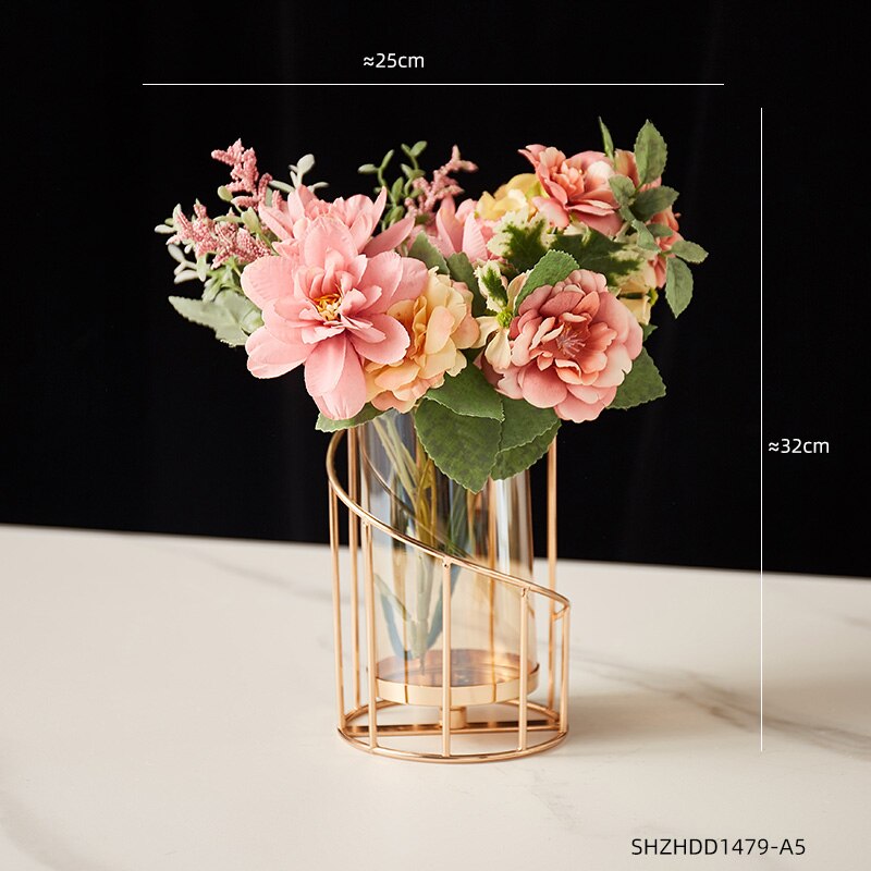 Gouden kaarsenhouder, europese geometrische ijzeren kandelaar, romantische kristallen kaarsenhouder, woondecoratie, tafeldecoratie, huwelijksknutselwerk