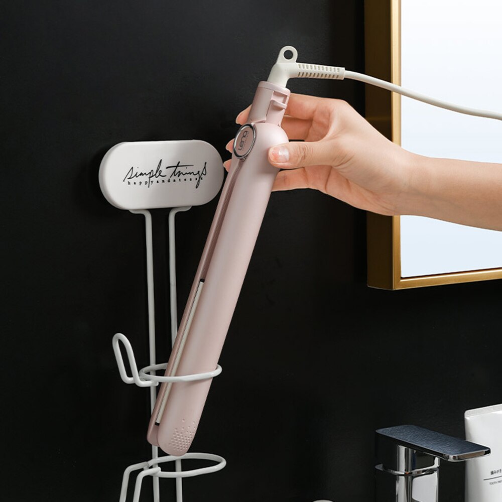 Gratis toilet monteret stativ badeværelse væg hylder husholdning punch holder opbevaring hår hår krøllet stativ stick tørretumbler