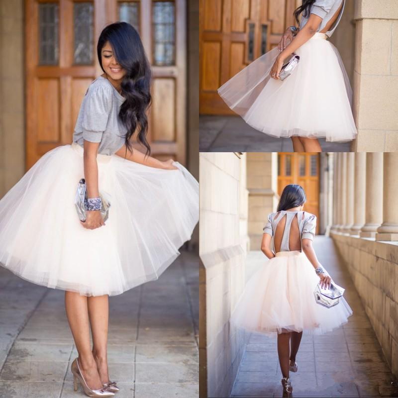 Jupe Tutu en Tulle pour femmes, , en mousseline de soie, abricot, noir, taille haute, en mousseline, en maille