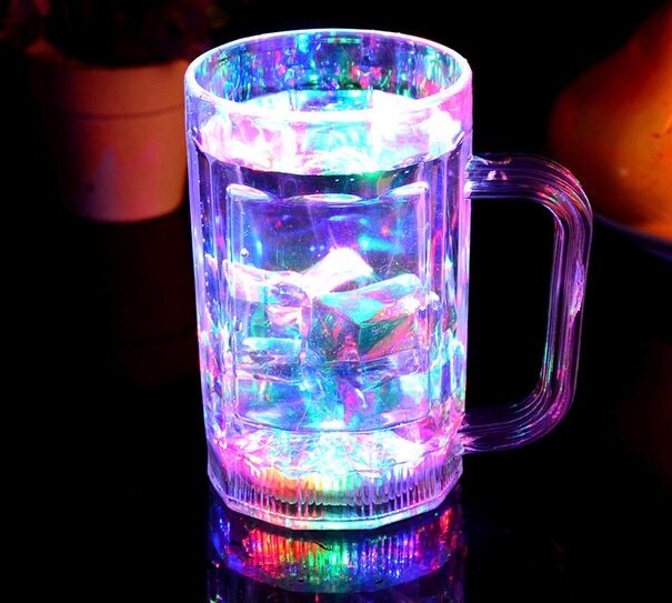 Lovers acrylic luminous cup water pouring induction shining glass magic color changing glass plastic party pub beer mug: 8