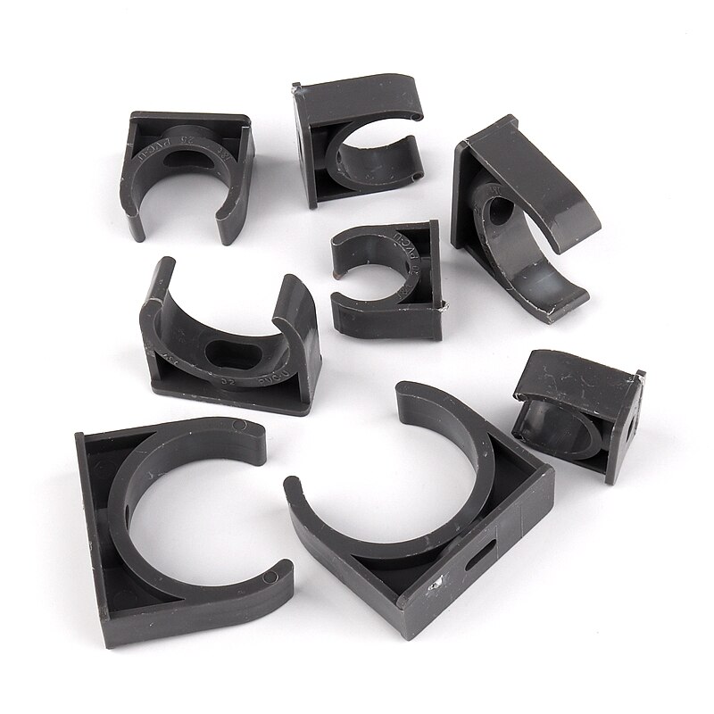 20 ~ 100 Pcs Id 20 ~ 40 Mm Pvc Grijs Buisklem Irrigatiesysteem Connector Fittings Clip U Vorm klem Interlock Plastic Buis Base