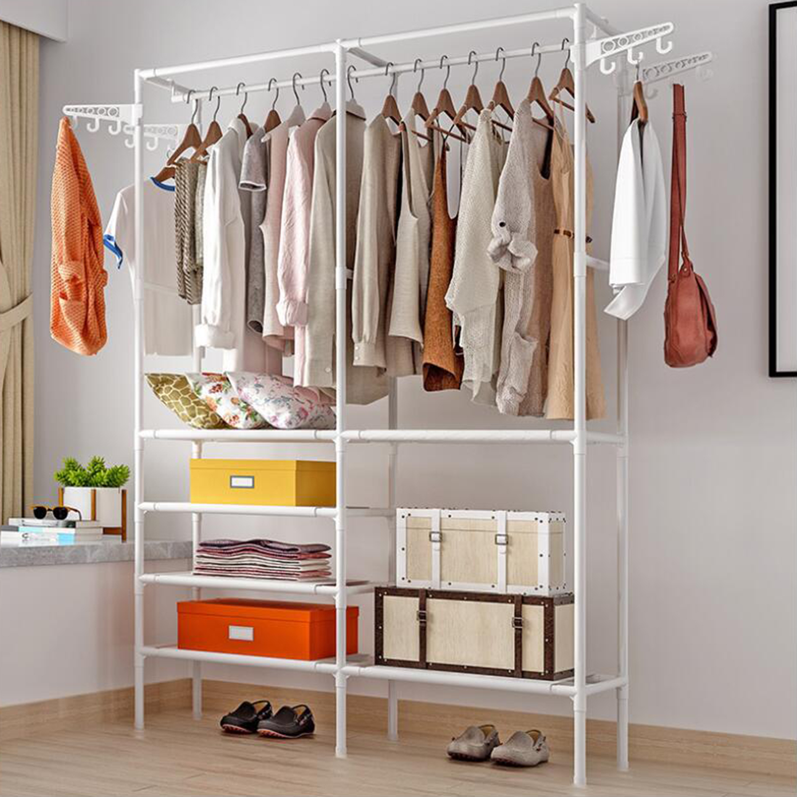 Large Capacity Clothes Hanger Coat Rack Floor Hanger Opened Wardrobe Clothing Racks porte manteau kledingrek perchero de pie