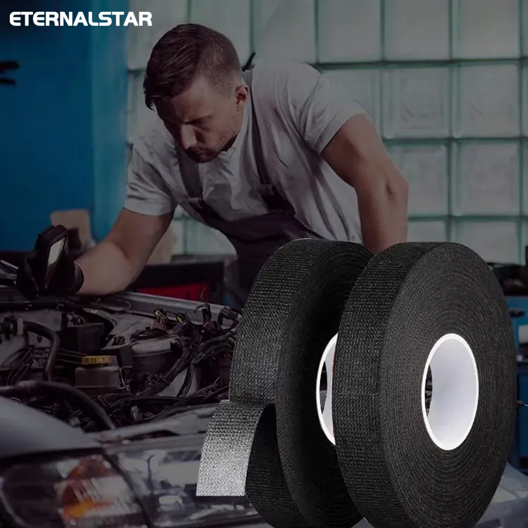 Cinta eléctrica resistente al calor para arnés, cinta adhesiva de tela impermeable aislante para automoción, 5 piezas