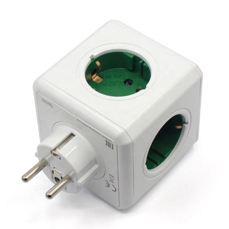 Multiprise européenne EU Powercube, 3680W, prises multiples, prises secteur, filtre réseau, USB 4, AC, maison, bureaux
