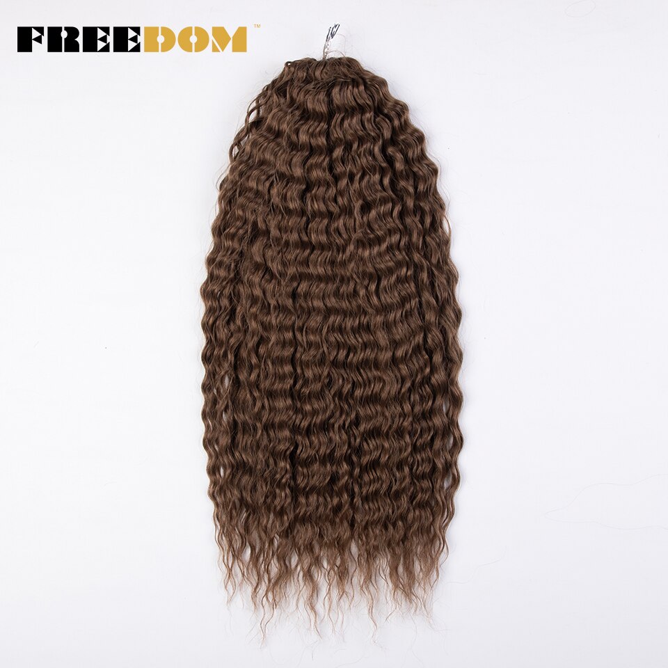 FREEDOM pelo rizado sintético para trenzas 24 pulgadas onda de agua Twist Crochet trenza pelo Ombre Rosa jengibre extensiones de cabello trenzado
