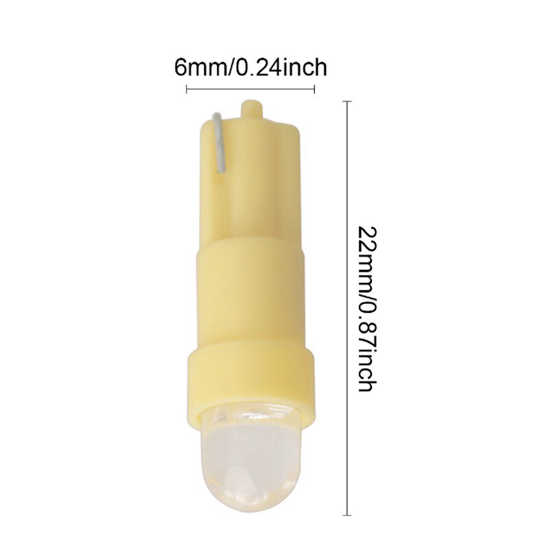 50x T5 W3W W1.2W Car COB 1SMD Dashboard Warming Bulbs LED Lights Auto 3D Astigmatism Indicator Wedge Light Instrument Bulb 12V