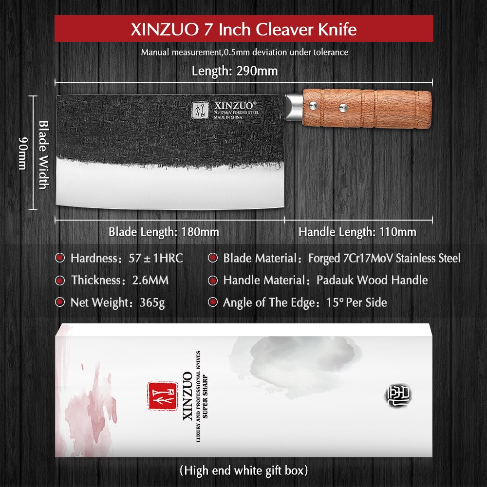Xinzuo Gesmeed Staal Cleaver Mes Vleesmes Professionele Keuken Chef Kok Slice Mes Accessoires