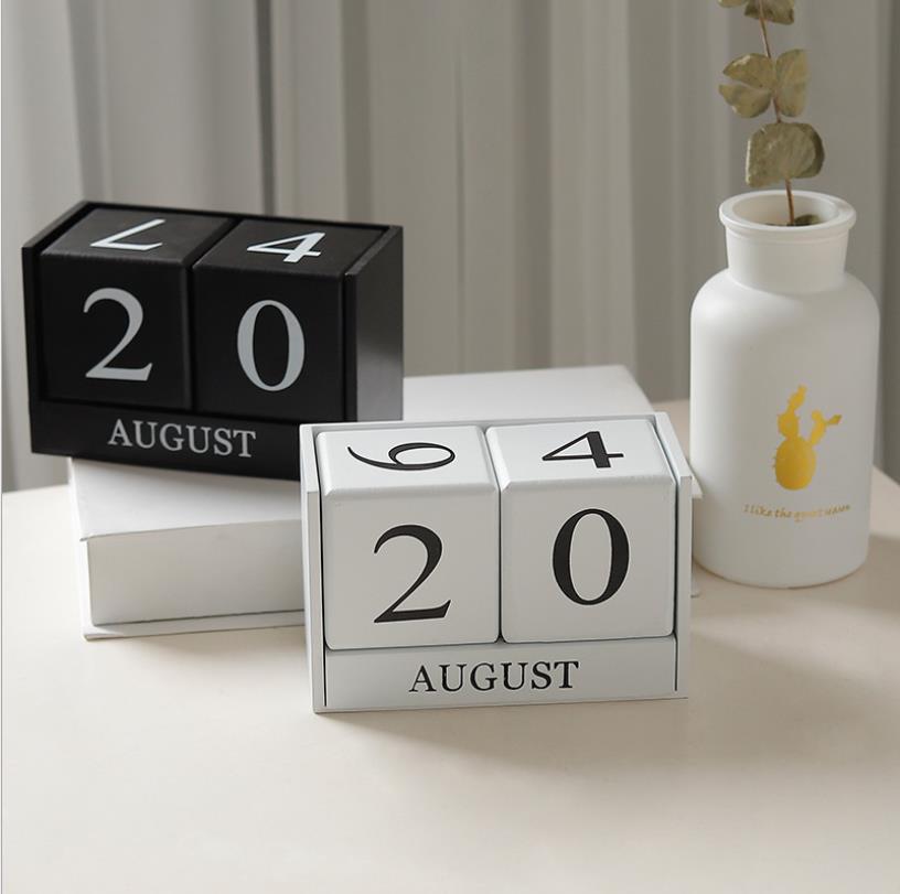 Kiefer Holz Moderne Stil 3D Würfel bilden Kalender DIY Kunst Handwerk Hause Dekoration Zubehör Für Büro Schule Schreibtisch
