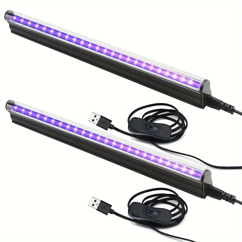 Barra de luz negra de luz UV USB de 5W para pintura corporal, luces negras de 395nm, póster de tapiz, tira de luces UV de tubo T5 para brillante para gabinete: 3 W