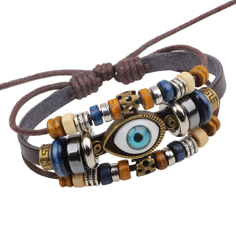 Blue Evil Eye Crystal Charm Armbanden voor Vrouwen Mode-sieraden 3 Turkse Blue Eye Armband Goud Kleur Plated Nooit Vervaagd: B