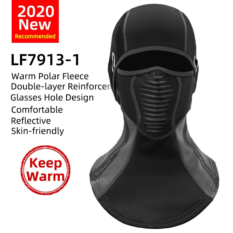 ROCKBROS Winter Warm Halten Winddicht Radfahren Maske Fleece Thermische Radfahren Gesicht Maske Balaclava Ski Maske Angeln Skifahren Hut Headwear: LF7913-1