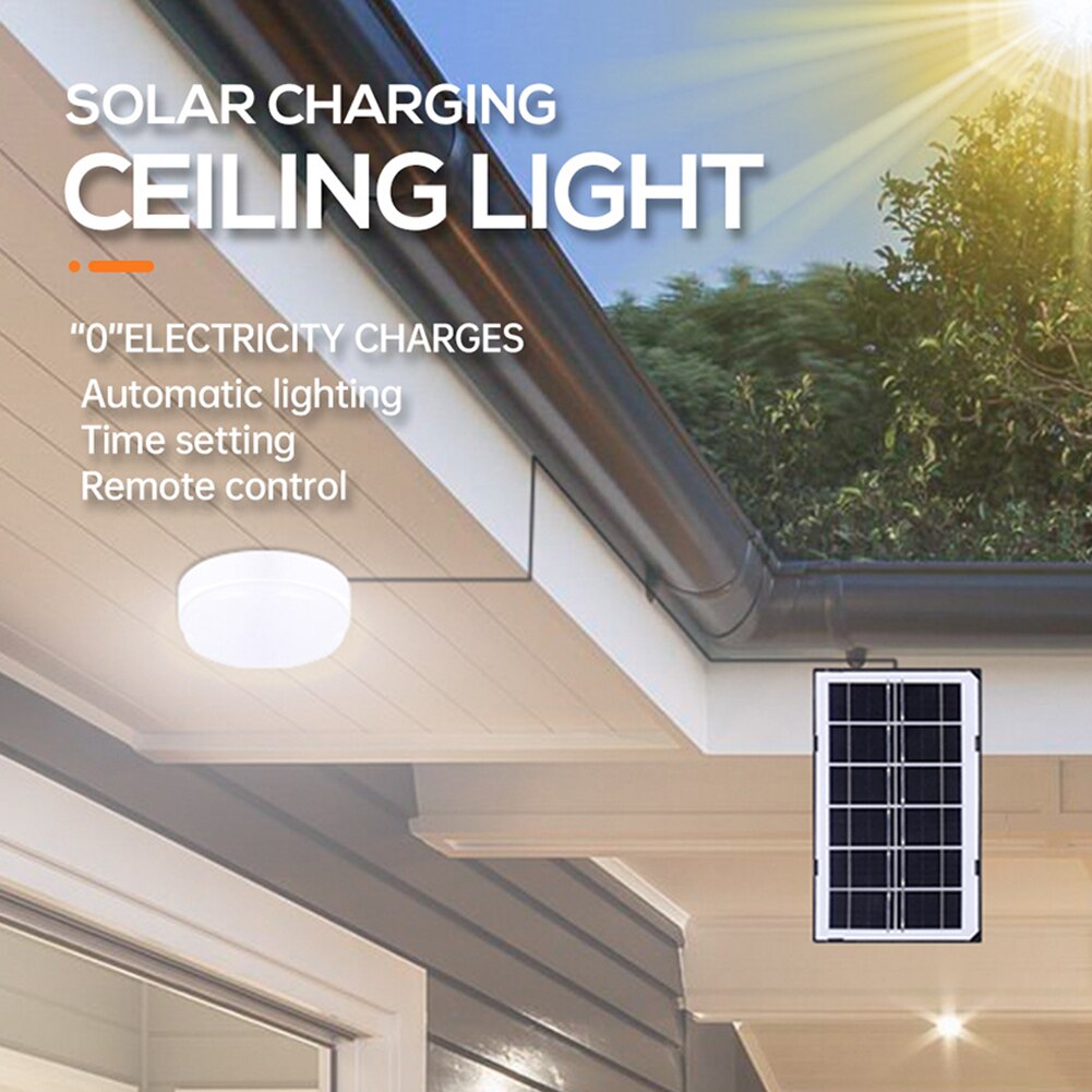 Modern Entrance Balcony Ceiling Light 18w Decoration Solar Powered Hallway Lamp Home Indoor Lighting Remote Control Porch