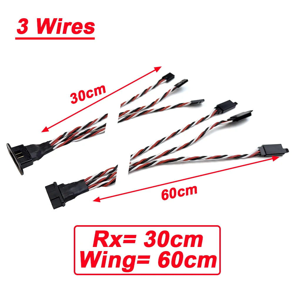 Connecteur MPX plaqué or à 8 broches, prise d'extension Servo multi-fils mâle femelle 2/3 fils pour modèle RC, avions planeurs Fixwing: jaune clair