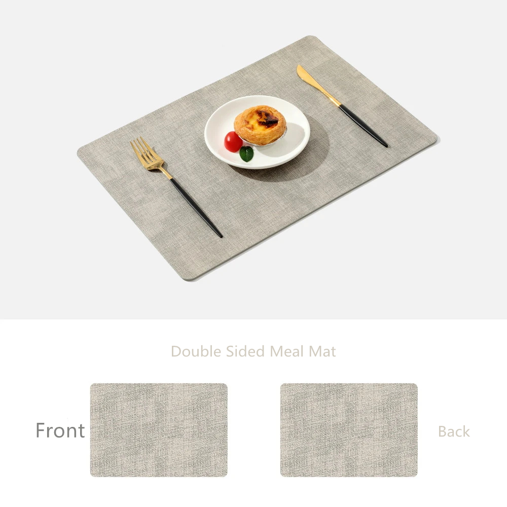 Placemats Dubbelzijdig, Kunstleer Plaats Maaltijdmatten Binnen Placemats voor Eettafel Buiten Vierkant Antislip Wasbare Placemats: M / Donker Kaki