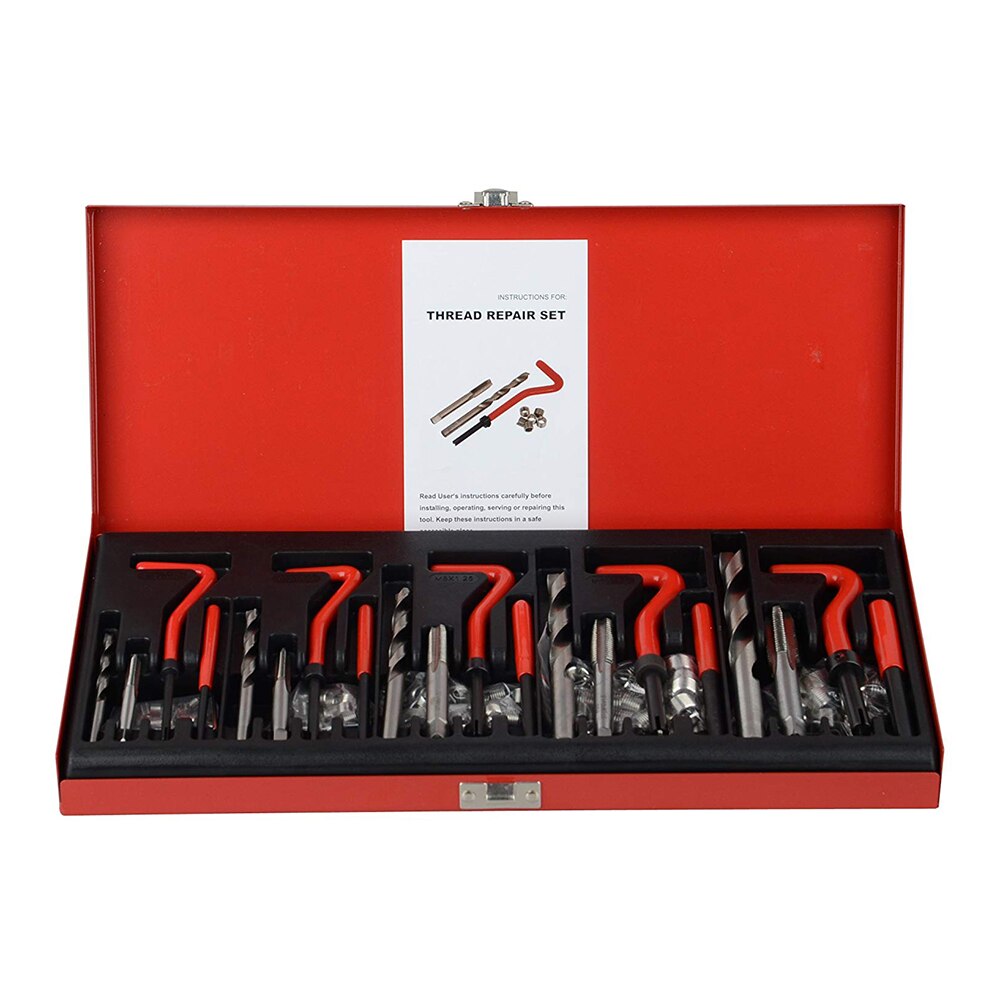 Car Repair Tool Kit 131Pcs Stripped Thread Repair Kit Set fit for Metric M5 M6 M8 M10 M12 Thread