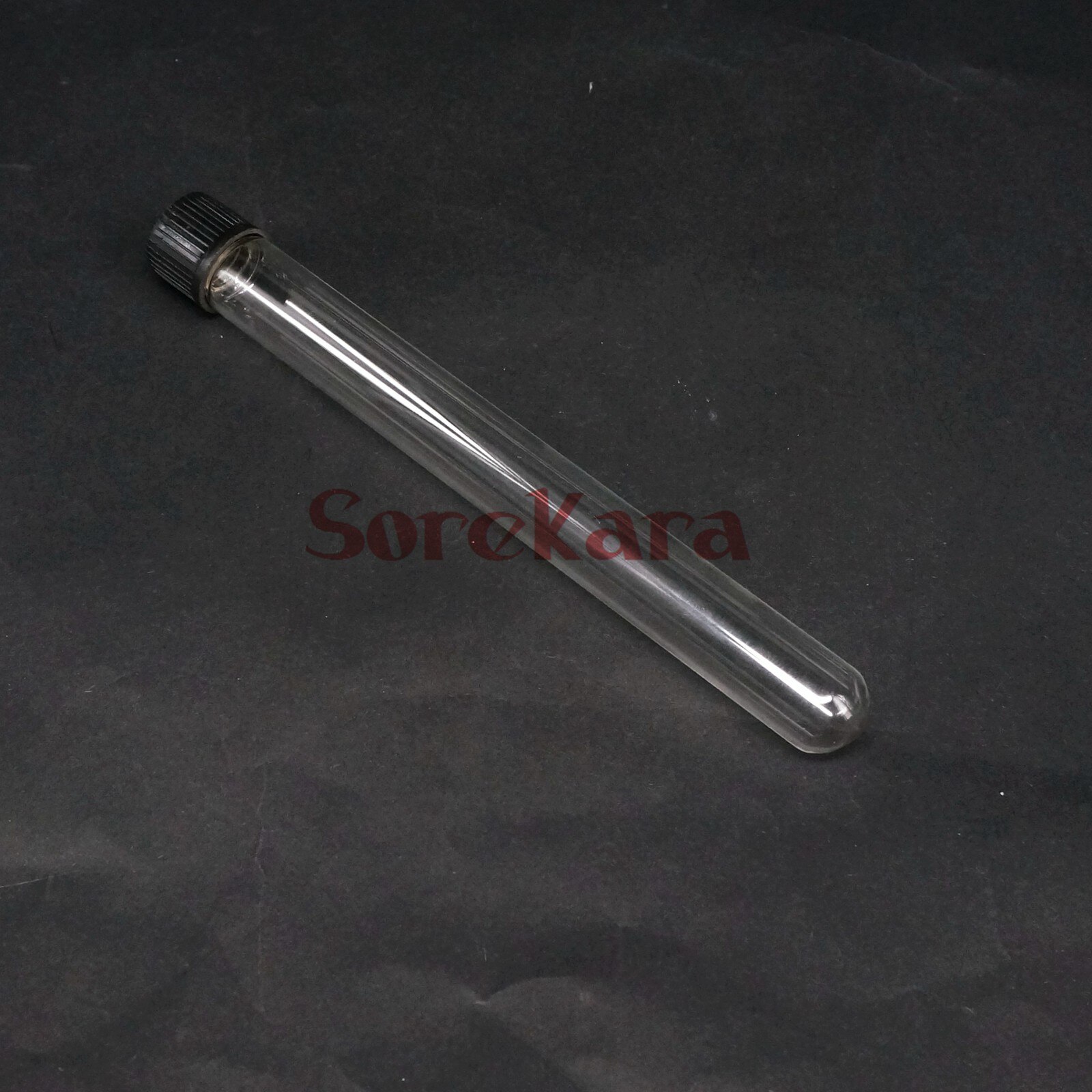 LOT 5 15x150mm Glass Test Tube Round bottom with Screw Cap for Chemistry Laboratory
